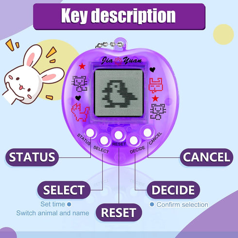 24 90s (Heart-Shaped,4 Pcs Virtual Electronic Digital Pets Keychain Easter Basket Egg Fillers for Teen Kid, Small Toys