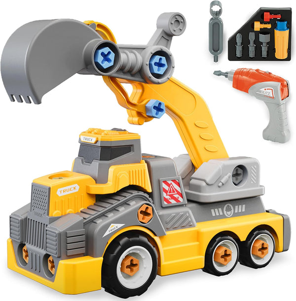 11inches Large Take Apart Construction Toys Excavator Truck for Boys Girls Kids