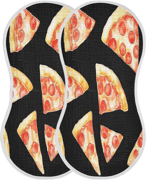 YETTASBIN Pizza Muslin Baby Burp Cloth, Super Soft Absorbent Cotton Burp Rag Baby Bibs Feeding Cloth for Newborn Boys