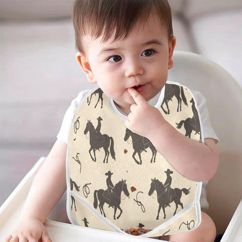 MCHIVER Baby Bibs for Baby Boy Girl, Waterproof Feeding Apron Cotton Food Eating Bib, 2 Packs