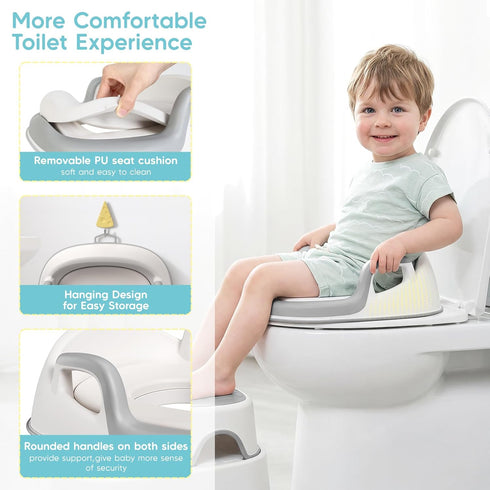 Set(One Maliton Baby Potty Training Seat with Step Stool, Potty Training Toilet for Boys Girls, Anti-Slip Toddler Stool