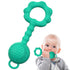 Teething Toys for Babies 0-6 Months, 2-in-1 Rattle and Teether Toy for Soothing Sore Gums, Food Grade Silicone