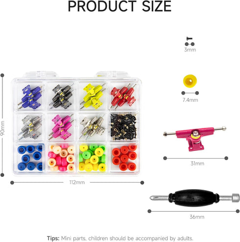 14Pcs 48Pcs 60Pcs 30PCS 4PCS 96mm Multicolour Trucks Wheels Screws & Nuts & Spanner Tool for Fingerboard Skateboard