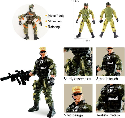 Army Men Soldiers Toy for Boys Age 4-7,Military Soldier Playset Military Figures for Boys,Army Men Action Figure with Weapon,Army Toy Set for Boys 3+