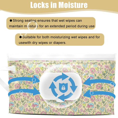 4 Packs Baby Wipes Dispenser,Portable Refillable Wipe Holder with Hanging Loop, Wet Wipes Container,Reusable Travel