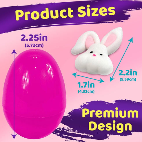 stargo 36 Pack Colorful Prefilled Easter Eggs bulk with mochi Squishy Easter toys - Plastic easter Eggs with squshies