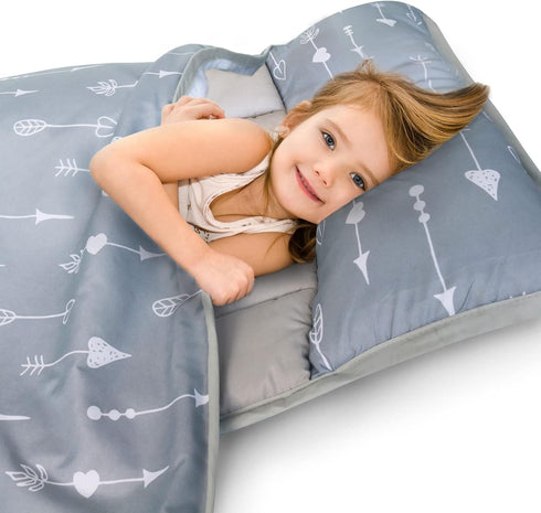 Nap Mat with Pillow and Fleece Blanket for Regalo My Cot/Joovy Travel Cot, Super Soft Kids Sleeping Mats for Boys and