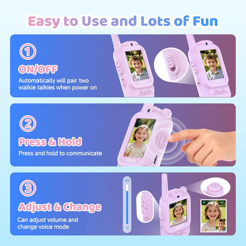 vilicert 3-12, Set, Kids Video Walkie Talkies for Girls Ages Christmas Gifts for Kids & Stocking Stuffers for Girls