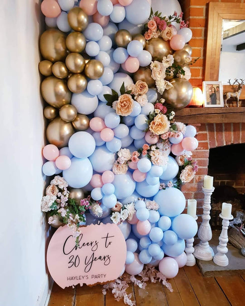 50pcs 12 inch Pastel Blue Latex Balloons for Baby Shower Helium Balloons, Blue Birthday Balloon
