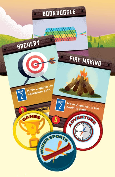 Buffalo Games - Summer Camp - Competitive Family Game Night Deck Building Racing Game - Classic Activities for Ages 10