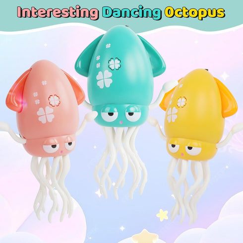 Tummy Dancing Octopus - Electric Crawling Musical Baby Toy with LED Lights & Music, Rechargeable Interactive Sensory