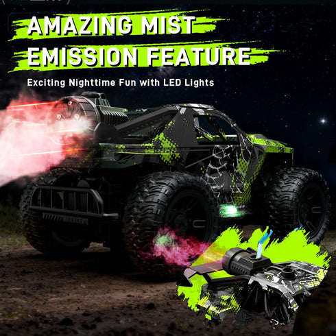 WRTWRT 1:18 4-7-8-12, 40 2.4GHz RC Monster Truck for Boys, Kids All-Terrain Off-Road Remote Control Car with LED Lights