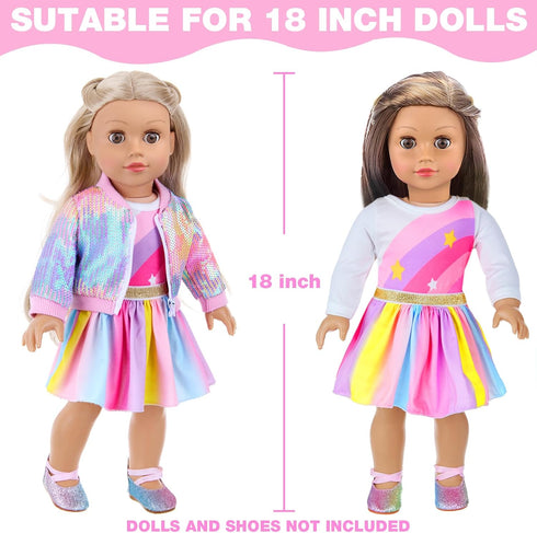 18 Inch Backpack Set 18" SetsNo UNICORN ELEMENT American Doll Makeup Accessories and Clothes,Sequin for Dolls Include