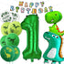 Happy 1st Birthday Decorations - Large Dinosaur Foil Balloons, Number 1 & Dinosaur Printed Balloons, Banner for Boy &