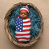 Sets American Flag Newborn Swaddle Blankets Hat Soft Baby Receiving Blanket Swaddle Sack for Baby Shower Infant Boy