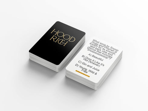 HoodRich Game Night Extravaganza: Engaging Trivia Cards to Challenge and Amuse - Elevate Your Black Card Games