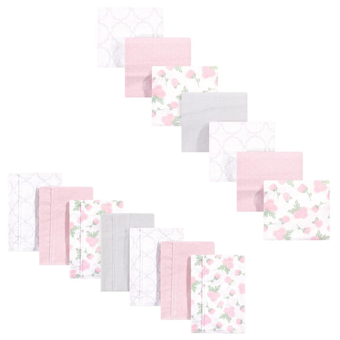 Hudson Baby Unisex Baby Cotton Flannel Burp Cloths and Receiving Blankets, 14-Piece,
