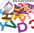 6.5cm Felt Letter Stickers, 52 Pieces Self-Adhesive Foam Alphabet Stickers A-Z, 8 Assorted Colors