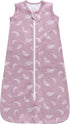 Owlivia Organic Cotton Baby Sleep Sack, 2-Way Zipper Wearable Blanket, Unisex (Feather Mauve, 3-12 Months)