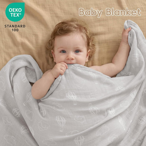 4 Pack 47 47 inches, david's kids Muslin Swaddle Blankets, Organic Cotton Baby Blankets, Breathable Soft Receiving