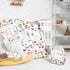 4 Set Oudain Piece Spring Flower Crib Bedding Including Spring Wild Flower Crib Skirt, Blanket, Sheet and Diaper