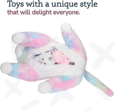 PixieCrush Unicorn Stuffed Animals for Girls Ages 3-8 - Mommy Cat Unicorn with 4 Baby Kittens Plushies