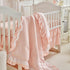 Set 3 Lace Ruffle Crib Bedding Pieces Baby Boho Lace Quilted Comforter with Fitted Sheet and Bed Skirt - Cute Ruffled