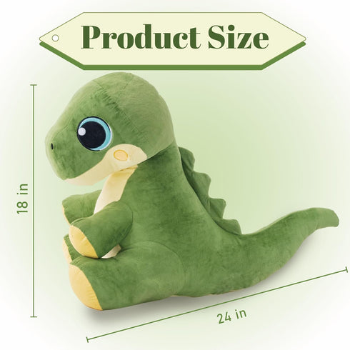 24" 4.4lbs Weighted Dinosaur Stuffed Animal, Large Dinosaur Plush Toys, Weighted Dino Plush, Big Stuffed Dino Plushie