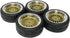 4PCS 64mm RC On Road Rubber Tires and Plastic Plating Wheel Rims Set 12mm Hex for 1/10 RC Run-flating Touring Racing Drift Car Tyre for Tamiya Sakura HPI WR8 HSP TT02(Gold Silver)