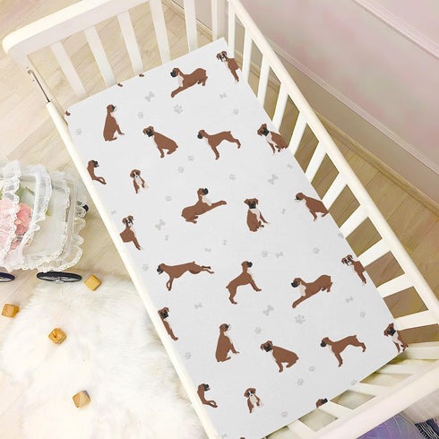 39 27 5In Crib Sheets for Boys Girl Boxer Dog Breathable Mini Crib Mattress Sheets Fitted,Toddler Baby Sheets for Crib
