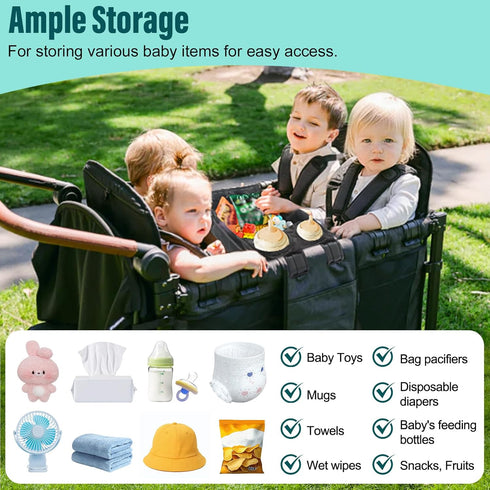 W4 W4, W4 (20.47"9.84"4.92") Stroller Snack Tray for Wonderfold Wagon Stroller Cup Holder Toy Storage Wagon Accessories