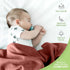 100% 47 47 Inch Cozy Organic Cotton Muslin Baby Blanket - x Breathable Swaddle Blankets, Hypoallergenic Double-Layer