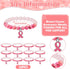 Karenhi 12 Pcs Breast Cancer Awareness Beaded Bracelets, Pink Ribbon Natural Stone Inspirational Gifts for Women