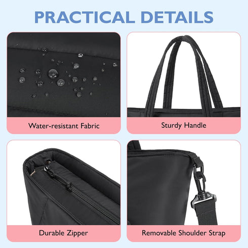 mommore Diaper Bag Tote with Stroller Organizer Puffer Bag Large Capacity Baby Bag with Changing Pad for Travel