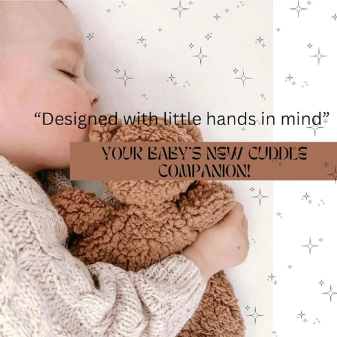 Teddy Bear | Lamb Lovey Comforter Toy for Babies, Cuddly Plush Security Blanket for Newborns, Snuggle Toy 12inch (Brown