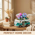 HJPLPXH Set 862 Flower rv Camper Van Building Piece Botanical Travel Bus with Opening Side Cabin Outdoor Table Chairs