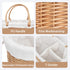 Handwoven Wicker Diaper Caddy Organizer, Multi - functional Baby Diaper Bag for Nursery & Home Storage, Detachable