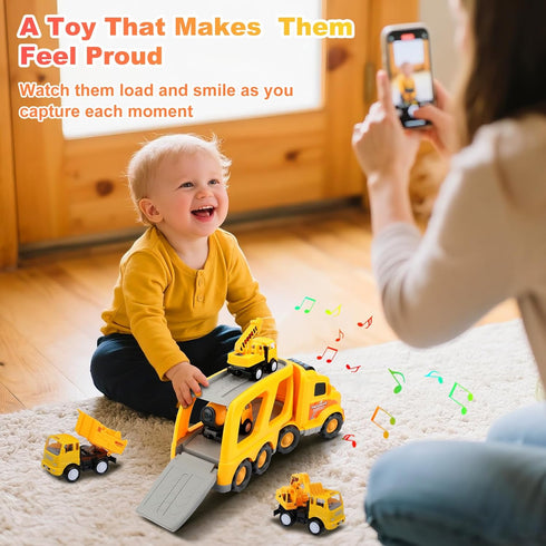 Nicmore 1 2 3 4 5 1 1-3 2-4| 18 2 Construction Truck Toddler Toys Car: Toys for Year Old Boy in Carrier Toys for Kids