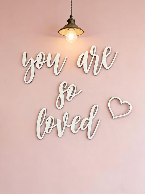 QWTOWFM You are so loved Small Quote Wall Sign,Wood Sign Home Decor,Nursery Crib Boy Room Office Home Wall Art Baby