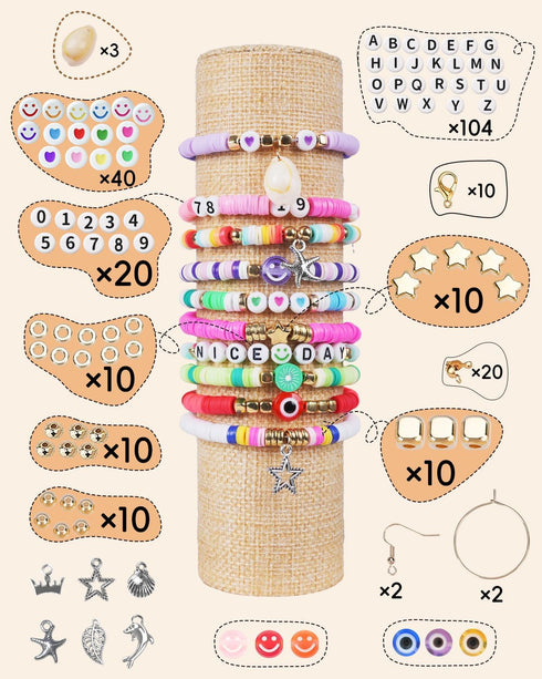 5000 Set 6-12 BestNow Clay Beads Bracelet Making Kit Pcs Friendship Bracelet Kits Flat Beads for Jewelry Making Polymer