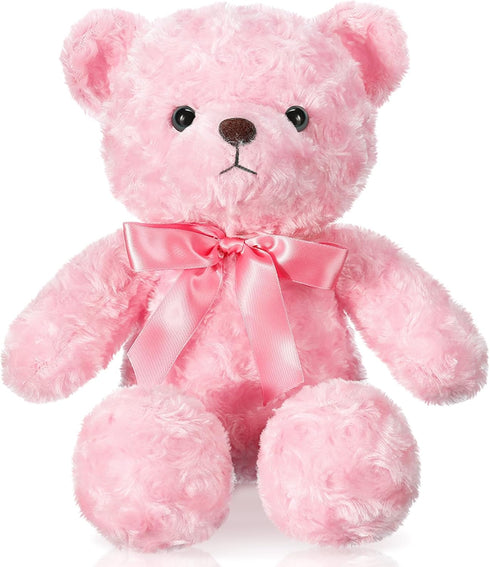 16 Inches Girl's First Bear Plush, Soft Cute Bear with Bow, Birthday Gifts for Girls