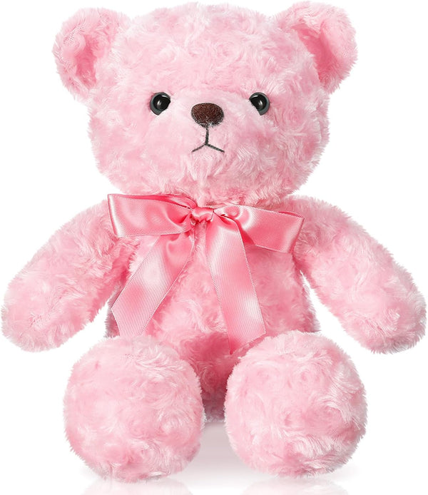 16 Inches Girl's First Bear Plush, Soft Cute Bear with Bow, Birthday Gifts for Girls