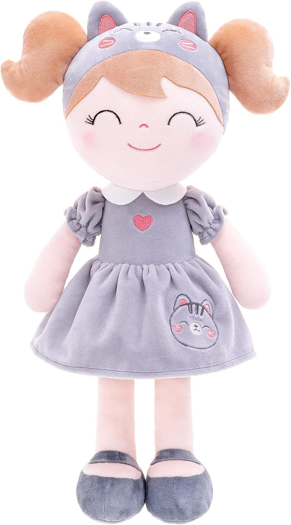 Gloveleya Baby Doll Girl Gifts, Soft Plush Kitty Cat Doll 12" with Gift Box
