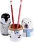 Yoption 5Pcs Handmade Wooden Russian Matryoshka Dolls Set for Kids - Polar Bear Penguin Nesting Toy Gift