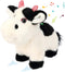 Cuteoy Walking Black Cow Stuffed Animal Speaking Moo Plush Cattle Electric Interactive