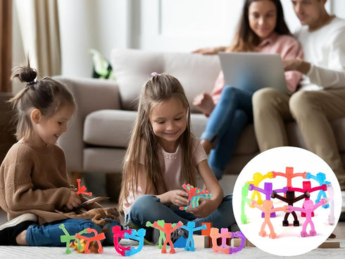 BlissfulTie (10 Magnetic-People-Magnet-Men Toys, Magnetic Travel Toys Portable, Clever Fun Magnets for Kids, Colorful