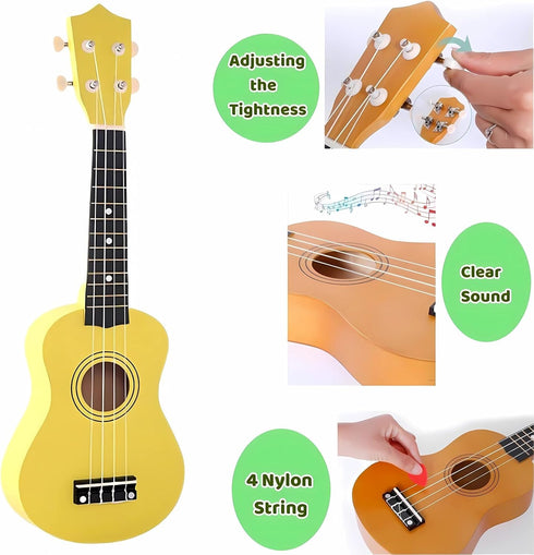 Kids Guitar Acoustic, Jakeloo 21 Inch Wooden Guitar Toy for 3-9 Year Old Boys and Girls, Musical Instrument
