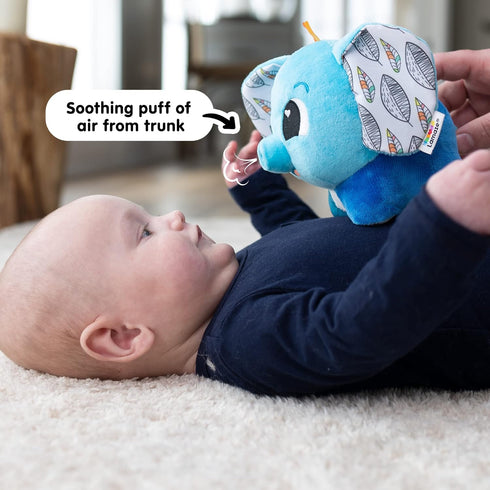 Lamaze Puffaboo Elephant Baby Toy, Soft Squeaky Elephant with Crinkly Ears for Sensory Play