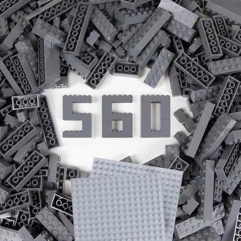 Cabeeskii 560 Pieces Dark Grey Classic Building Blocks Bulk with 2 Base
