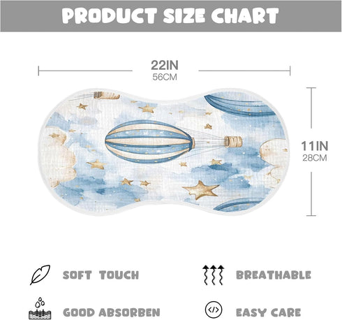 YETTASBIN Hot Air Balloon Muslin Baby Burp Cloth, Super Soft Absorbent Cotton Burp Rag Baby Bibs Feeding Cloth